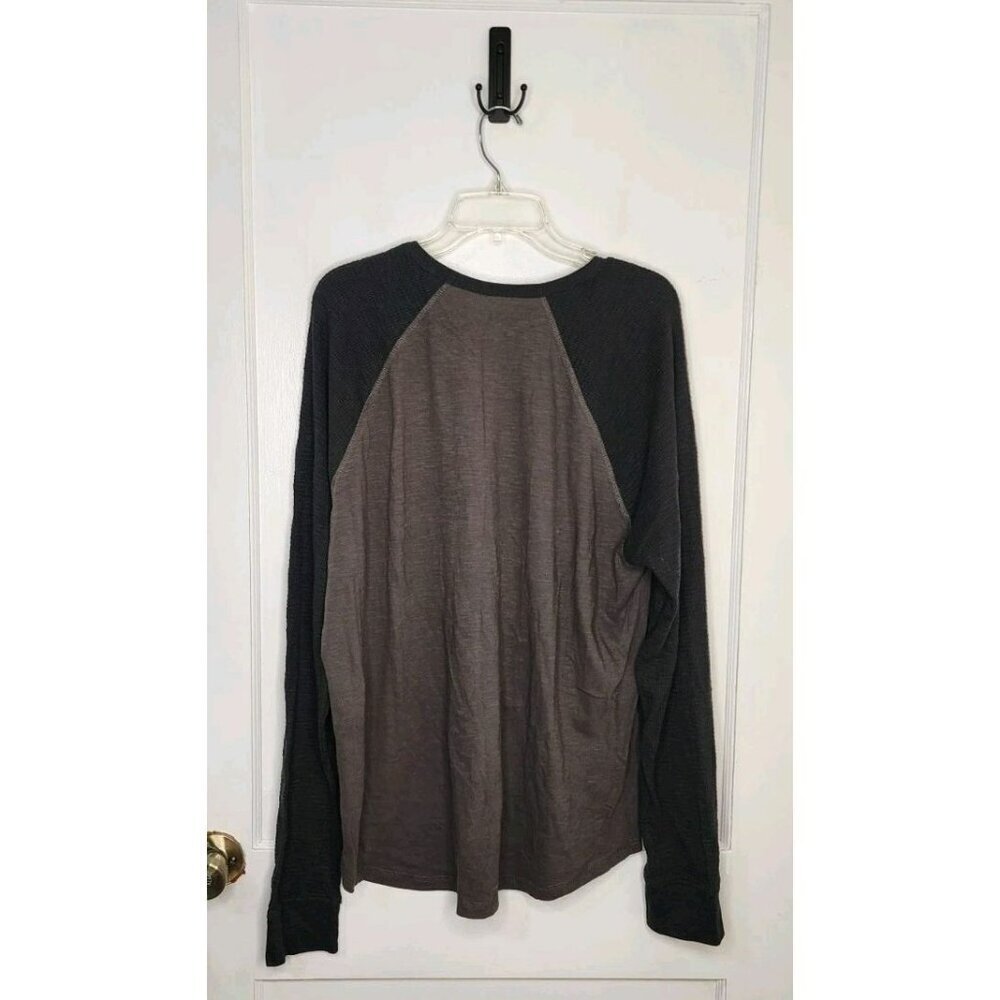 Fender Lucky Brand Waffle Knit Sleeves Gray Long Sleeve Shirt Mens XXL NWT - Picture 2 of 7